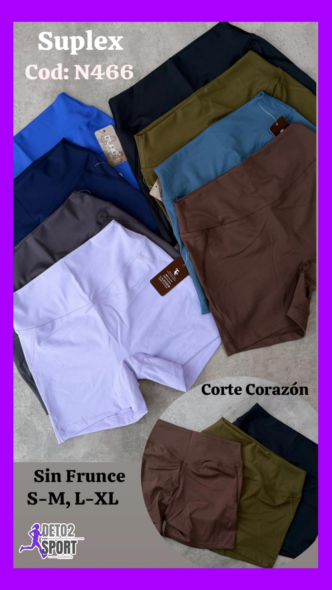 Short Suplex sin Frunce Corte Corazon - Imagen 2