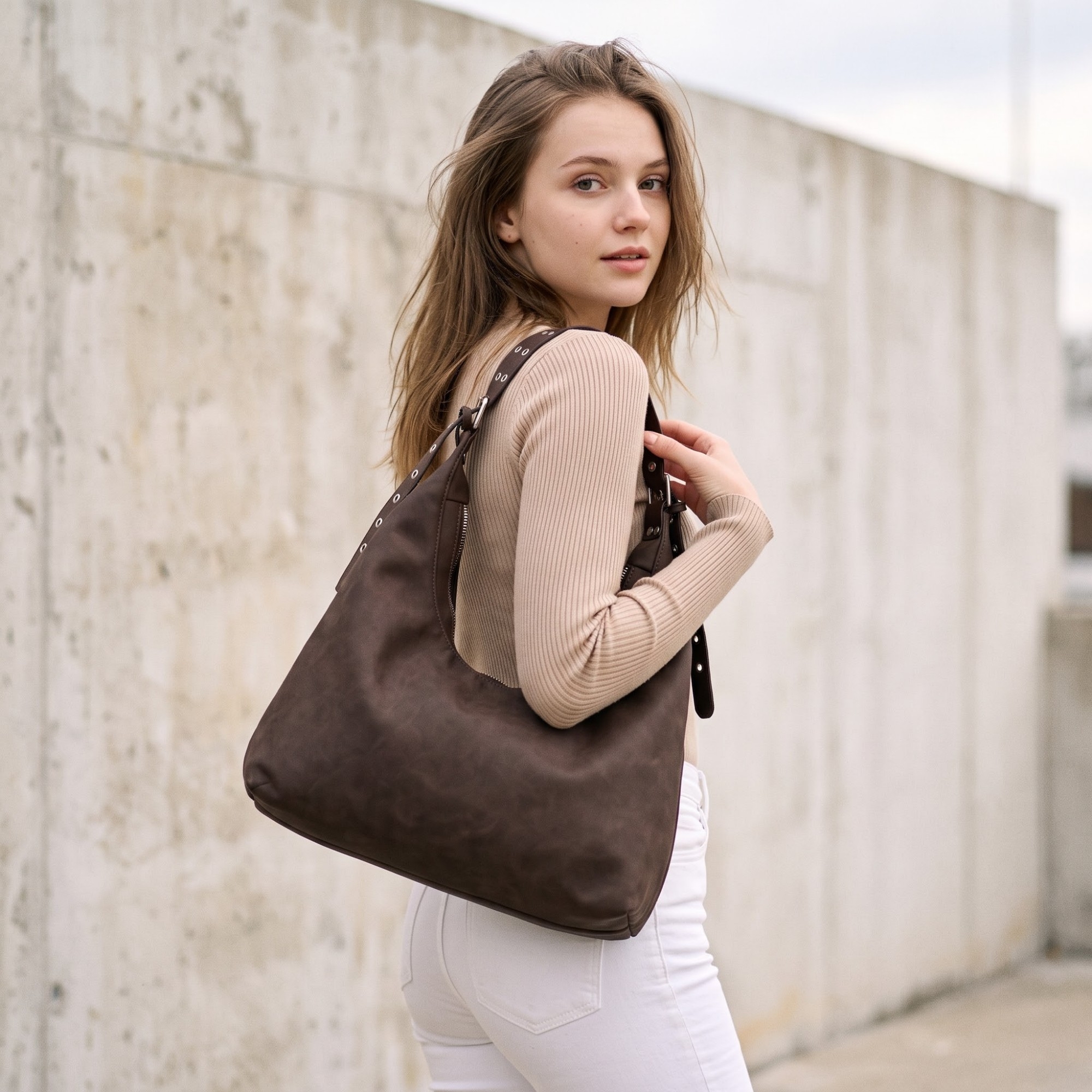 Bolso Boho Xl Premium, Bolsillo al Costado, Mide 38cm X 28cm X 13cm Aproximadamente! - Imagen 5