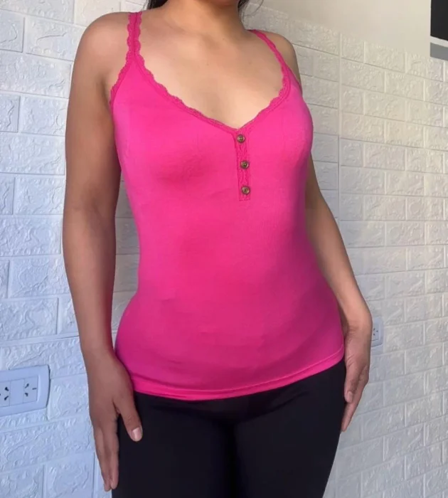 Musculosas con Puntilla de Modal Viscosa Excelente Calidad