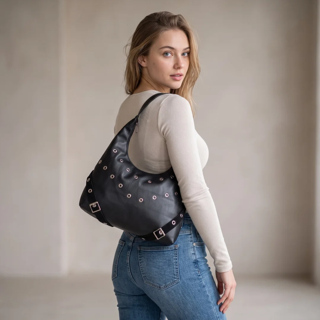 Bolso Boho con Ojal, Mide 34cm X 25cm X 10cm Aproximadamente, Marroquineria - Imagen 3