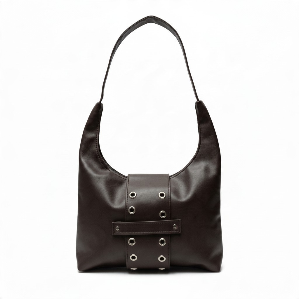 Bolso Boho Cinto con Tachas y Ojal, Mide 30cm X 25cm X 6cm Aproximado, Marroquineria - Imagen 2