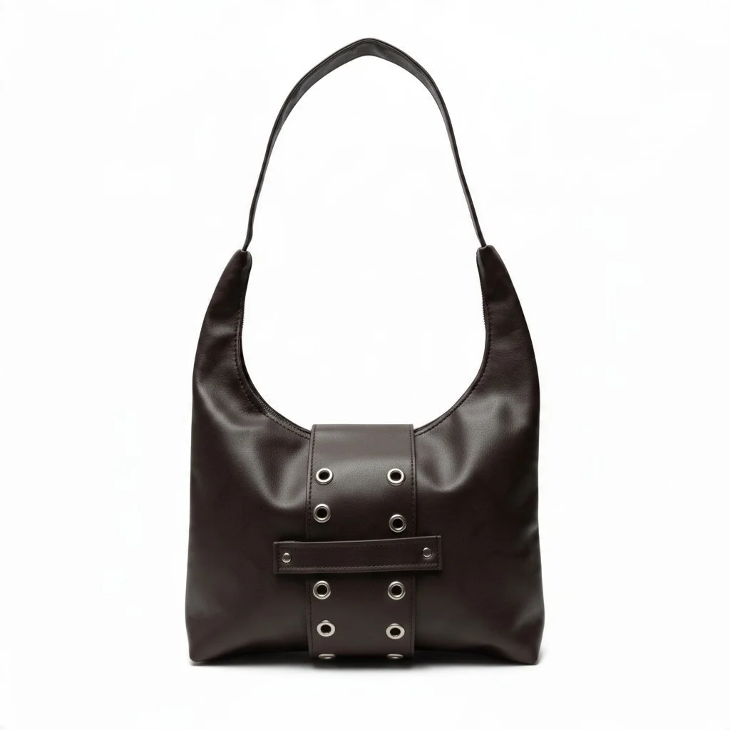Bolso Boho Cinto con Tachas y Ojal, Mide 30cm X 25cm X 6cm Aproximado, Marroquineria - Imagen 2