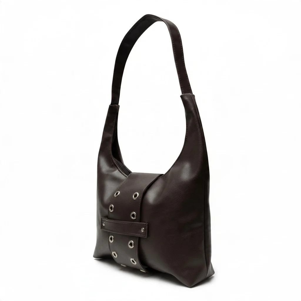 Bolso Boho Cinto con Tachas y Ojal, Mide 30cm X 25cm X 6cm Aproximado, Marroquineria - Imagen 3