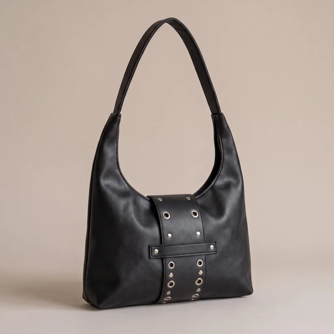 Bolso Boho Cinto con Tachas y Ojal, Mide 30cm X 25cm X 6cm Aproximado, Marroquineria - Imagen 4