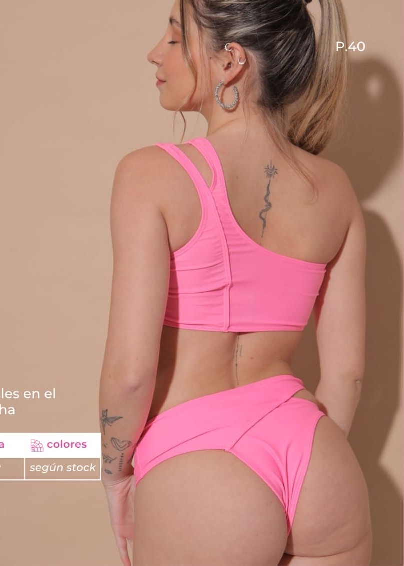 Bikini Top un Solo Hombro con Detalles - Imagen 2