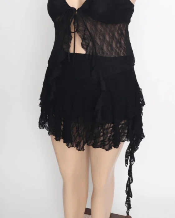 Short y Pollera Encaje T/g