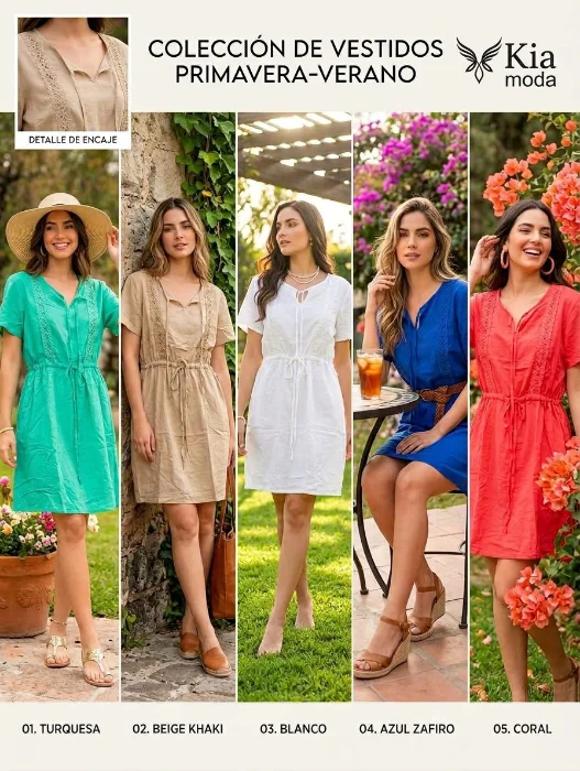 Vestidos Cortos con Detalles de Puntilla