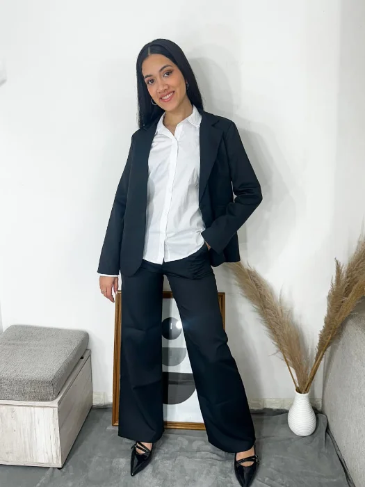Conjunto Pantalón Wide Leg Sastrero y Bleizer Forrado Anabela