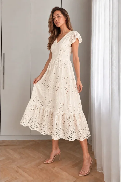 Vestido Elena Broderie Amplio y Largo
