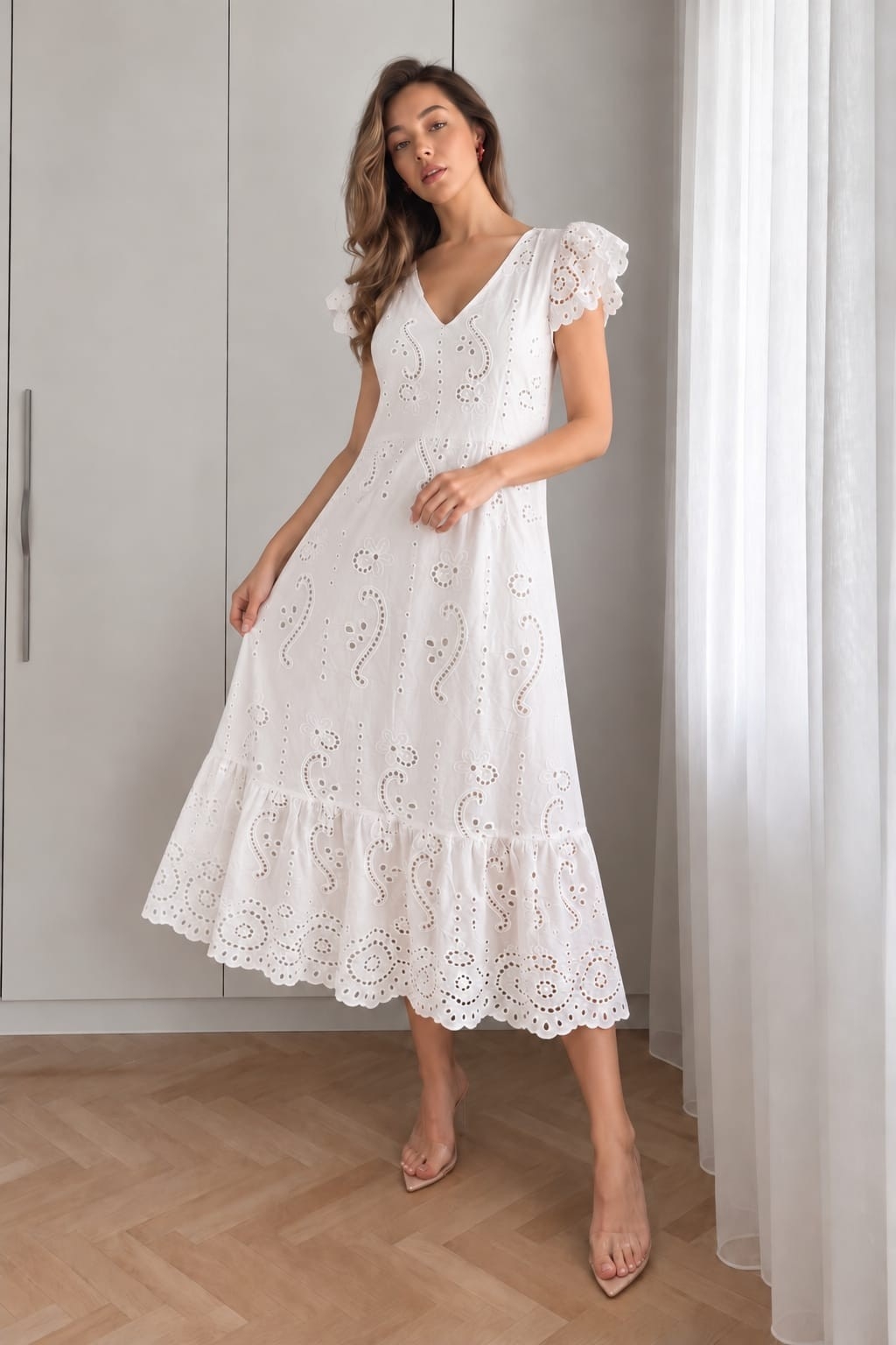 Vestido Elena Broderie Amplio y Largo - Imagen 2
