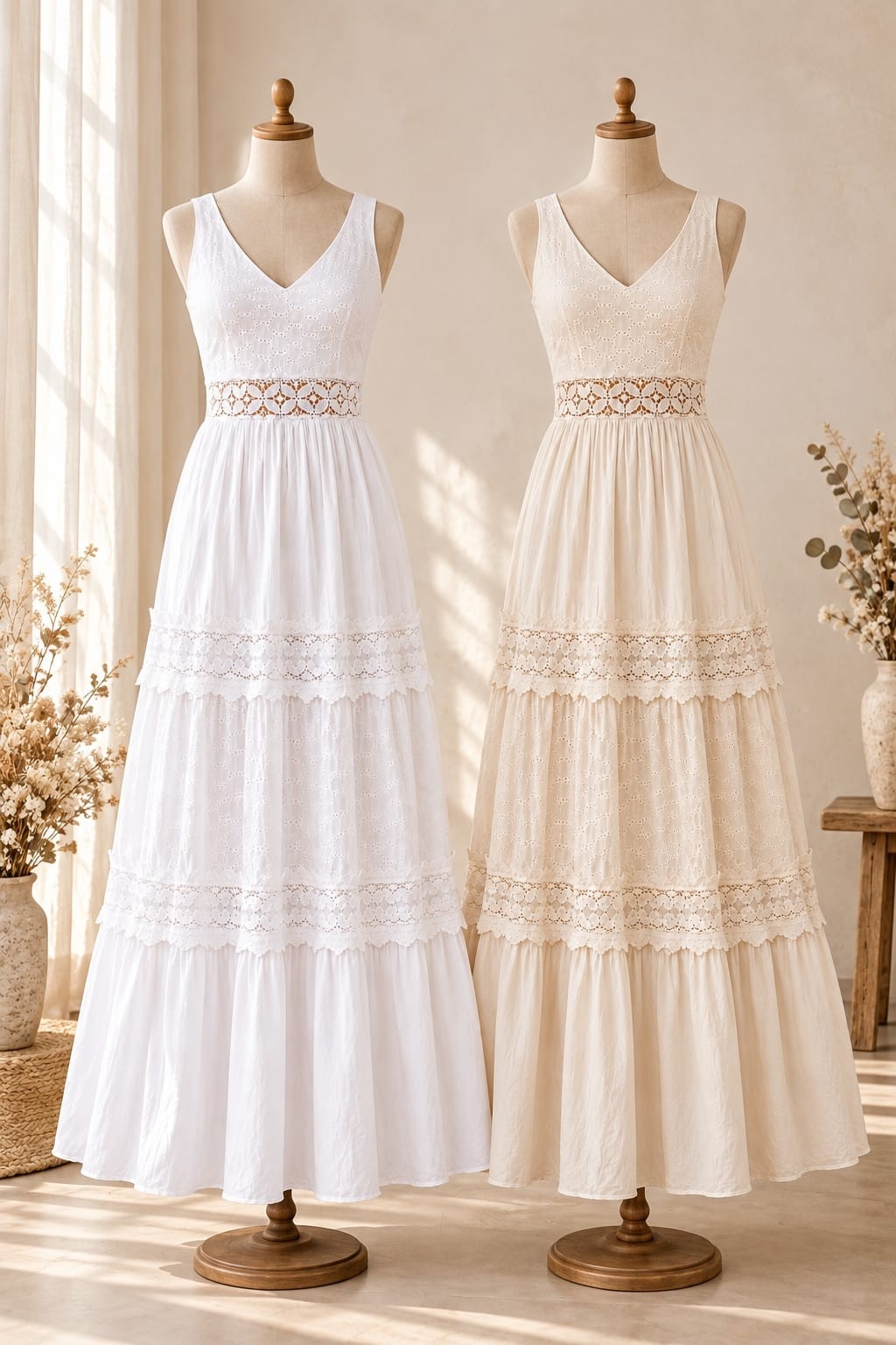 Vestido Celia Broderie Crochet Puntilla Importado - Imagen 3