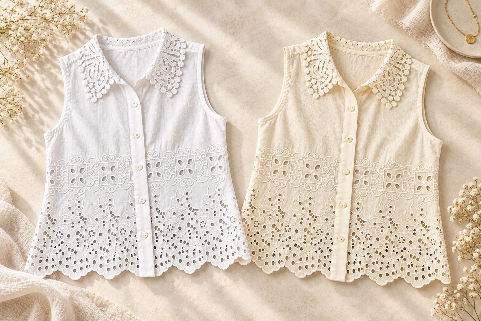 Camisa Betty Broderie Crochet Importado - Imagen 3
