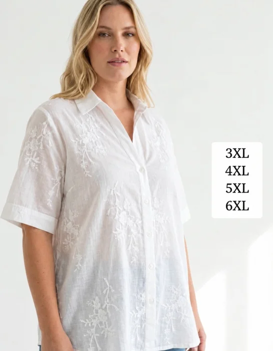 Camisa Brodery Talles Grandes