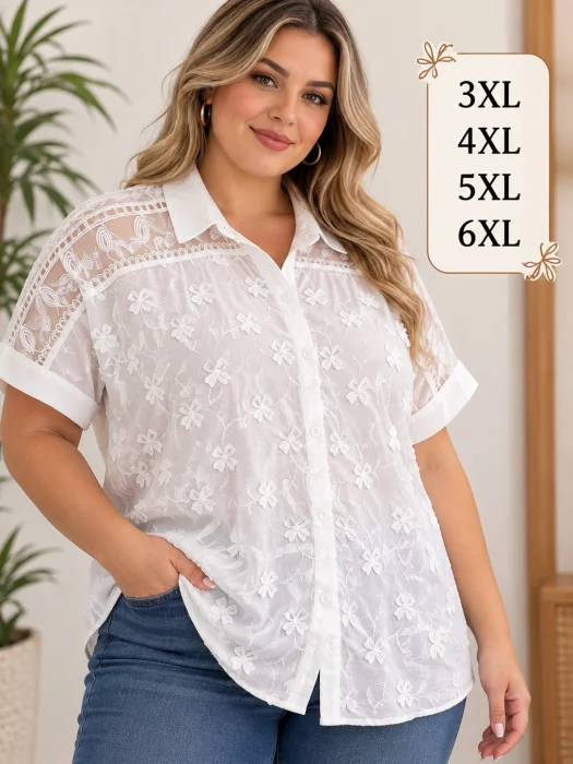 Camisa Flores con Transparencia