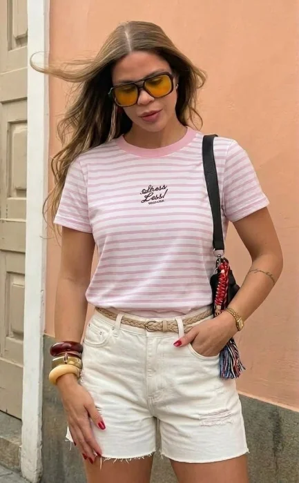 Remera Tayada Jersey Peinado con Bordado