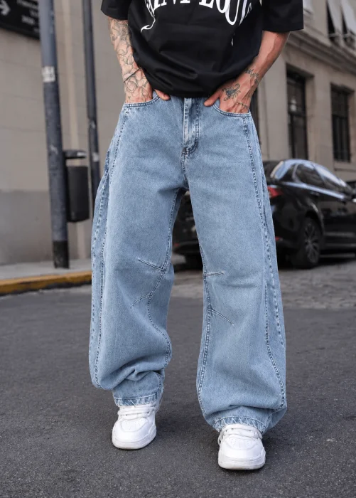 Baggy Unisex Recorte Celeste
