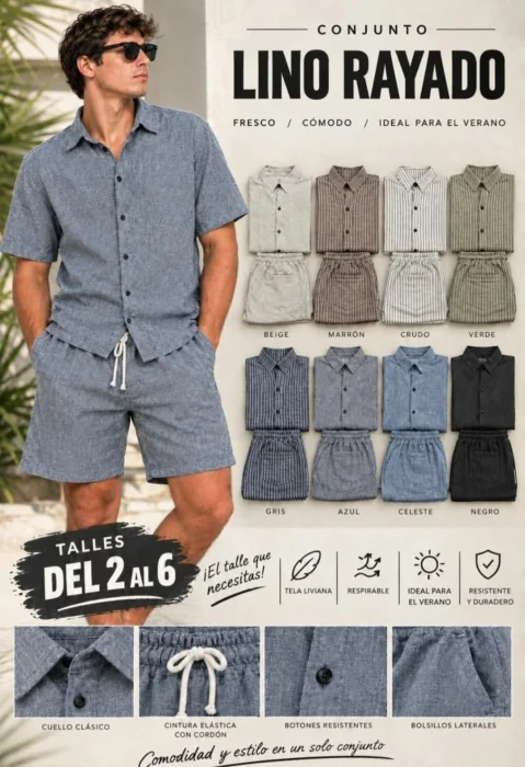 Conjunto Lino Rayado