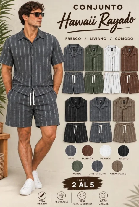 Conjunto Hawai Rayado