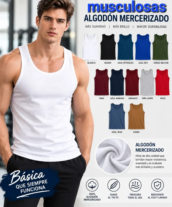 Musculosas Algodon Mercerizado