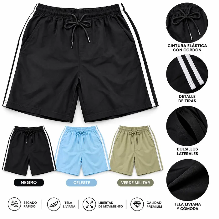 Short Deportivo Lineas Importado