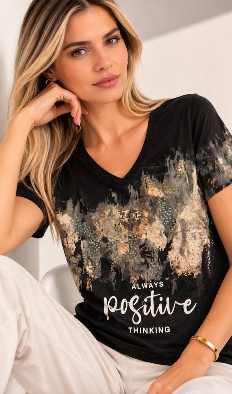 Remera Estampada Always Positive Importado - Imagen 2