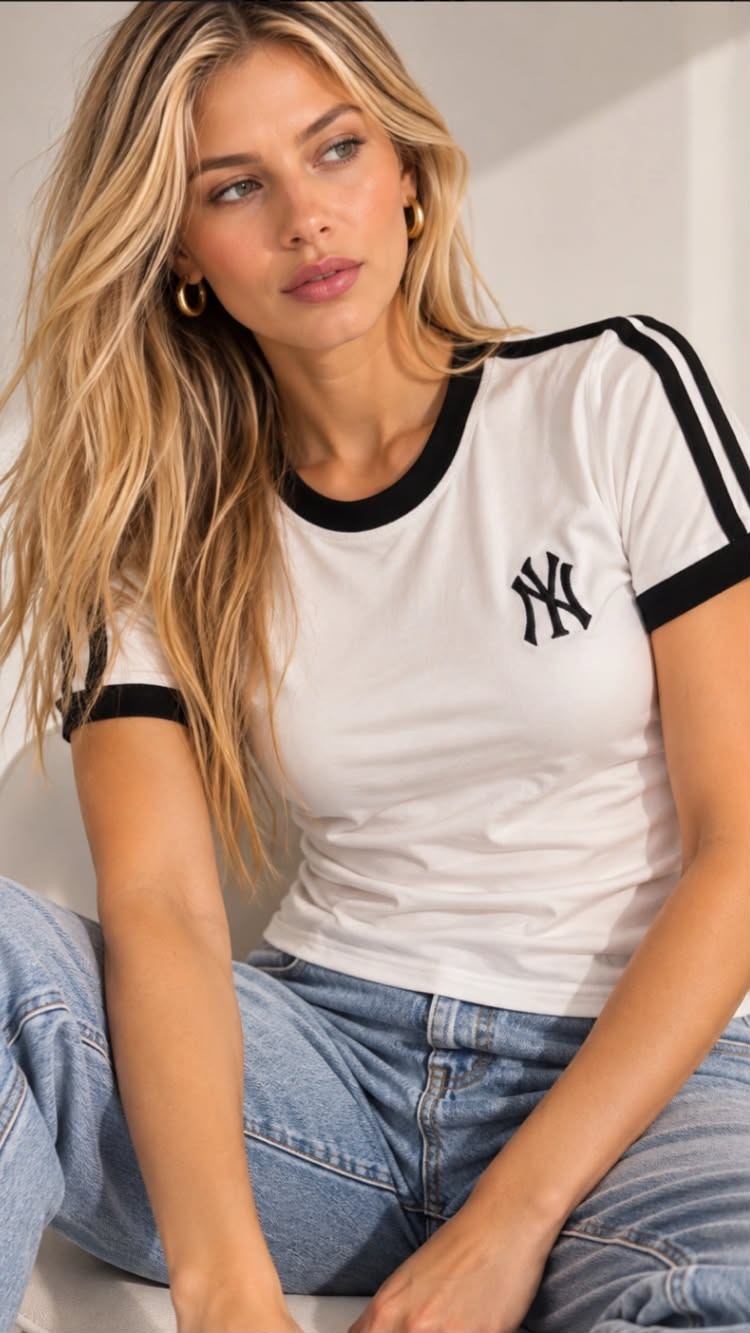 Remera Combinado Ny Importado - Imagen 3