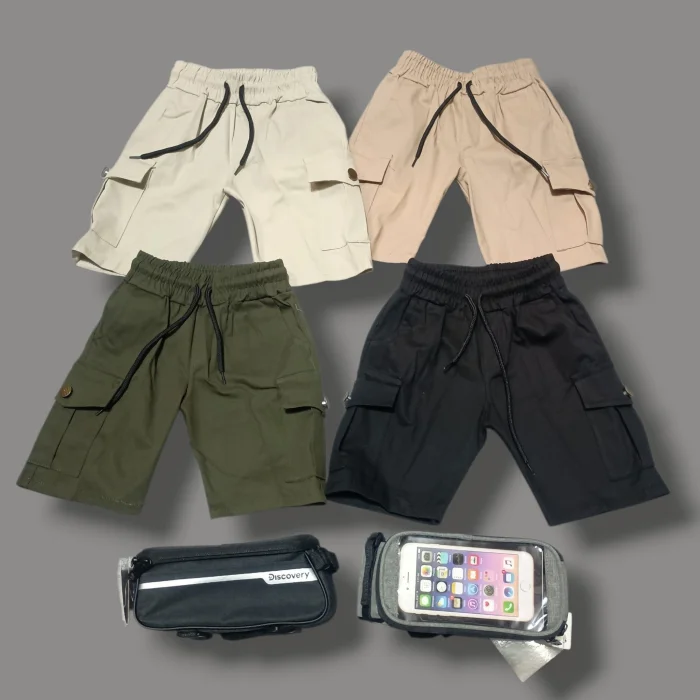 Bermudas Cargo Gabardina Elastizada