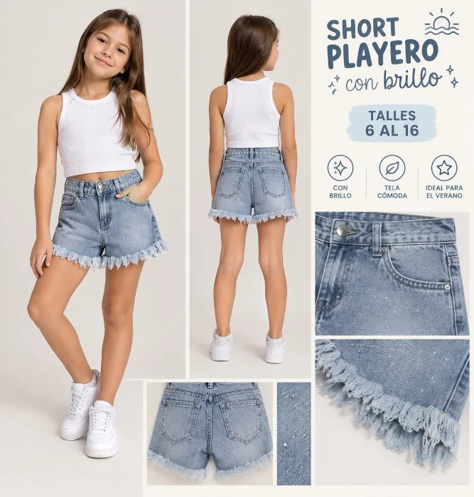 Short Playero Brillo