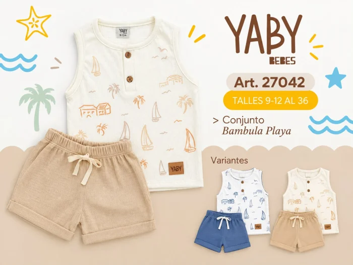 Conjunto Estampado Bambula (musculosa Cuello Mao + Short) Yaby Art.27042