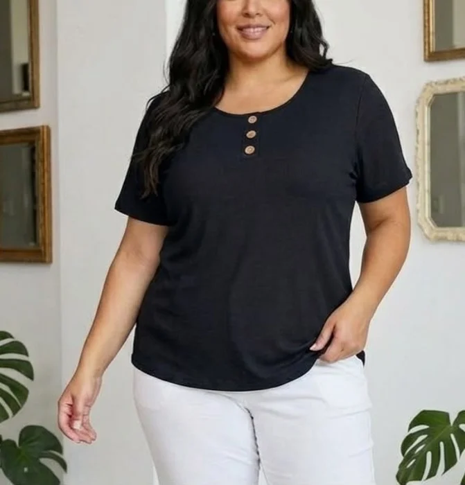 Remeras de Morley Viscosa con Boton de Coco