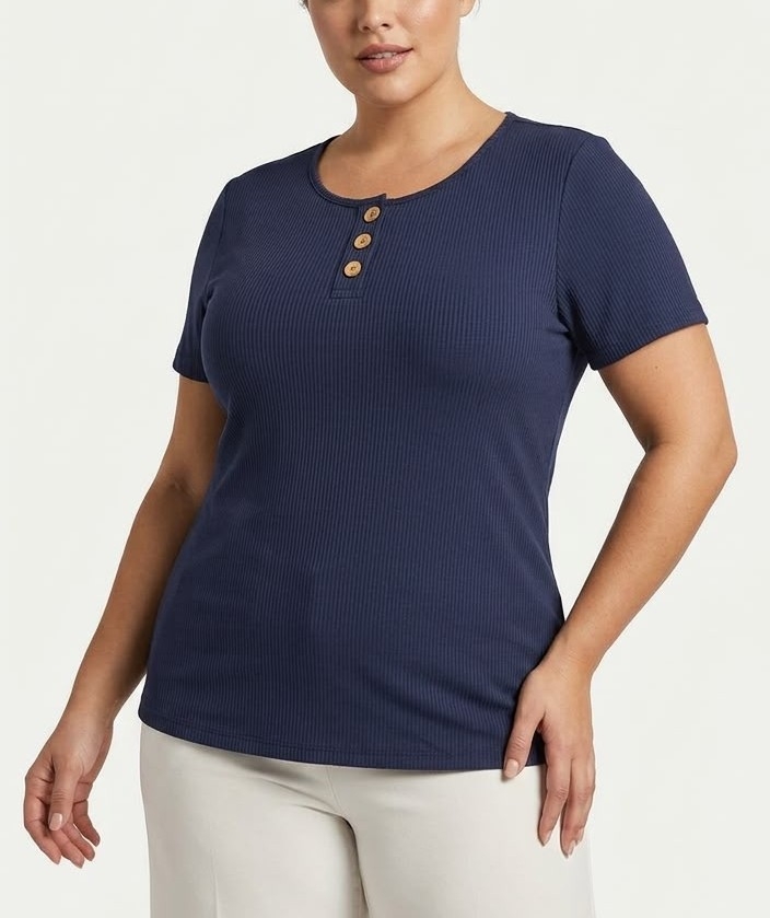 Remeras de Morley Viscosa con Boton de Coco - Imagen 2
