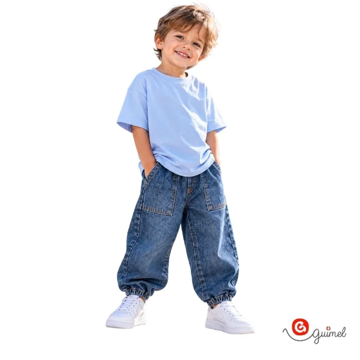 4351	jogger Bb Unsiex Baggy Ancho Jean Oscuro