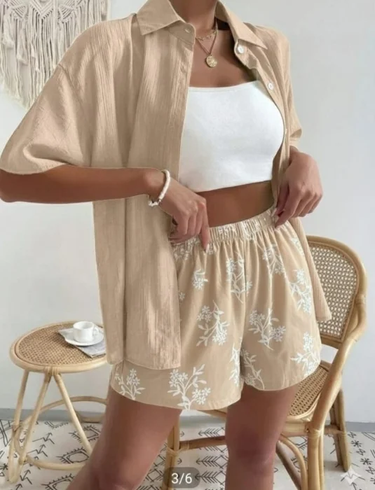Short de Lino Cey Estampado