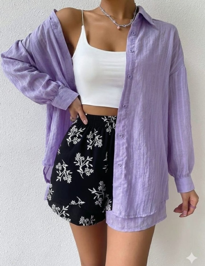Short de Lino Cey Estampado - Imagen 3