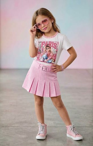 Shorts Pollera con Stras y Cinturon Incluído - Imagen 3