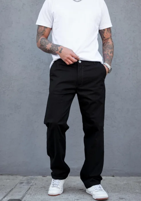 Pantalon Corte Chino Elastidado en Color Negro