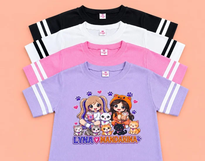 Lyna y Mandarina Puperas con Lineas en Mangas