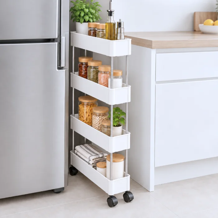 Carrito Cuatro Niveles Slim con Ruedas - Cod: Sbk-us1256