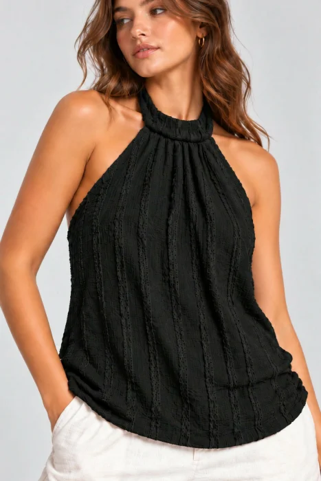 "blusa con Texturas para Atar"