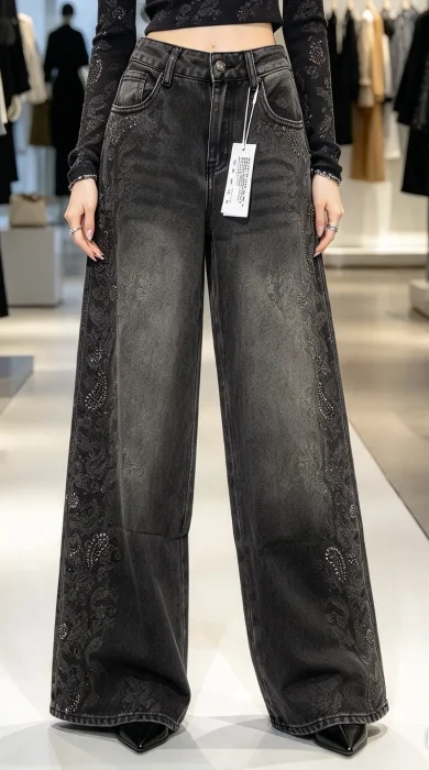 Jeans Corte We Deleg Elastizado Piedreria