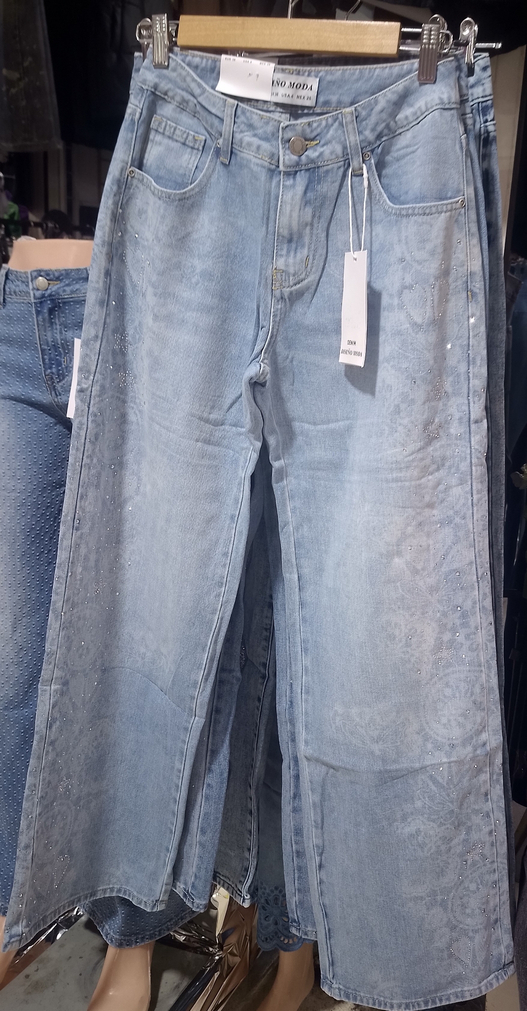 Jeans Corte Widelek con Brillo - Imagen 2