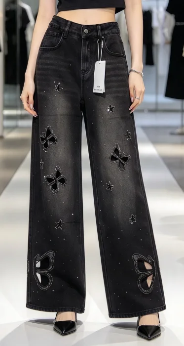 Jeans Calado Full Piedreria Brillo