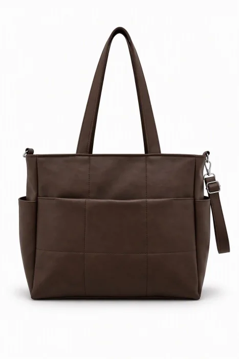Tote Bag Bolsillo Pu Premium