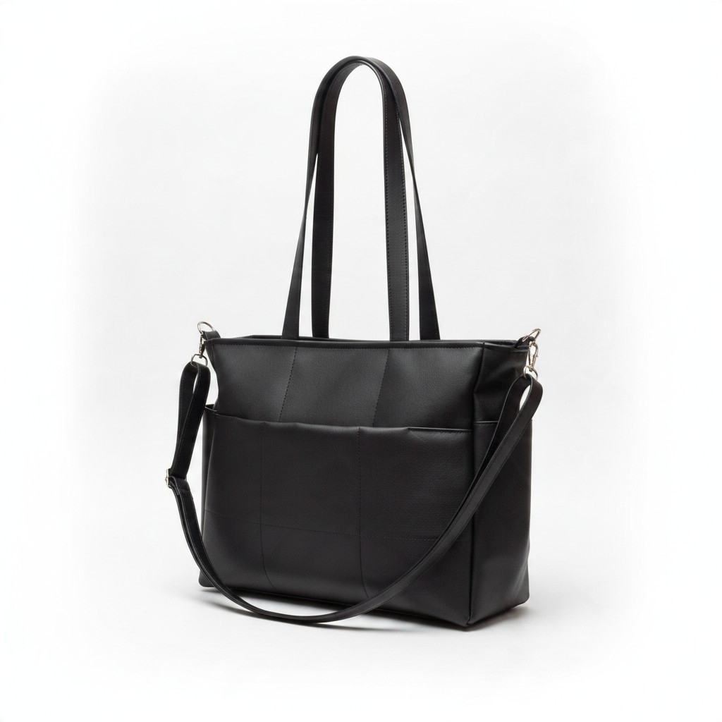 Bolso Tote con Bolsillo, 3 Bolsillos Exteriores, Forrada por Dentro, Marroquineria - Imagen 2
