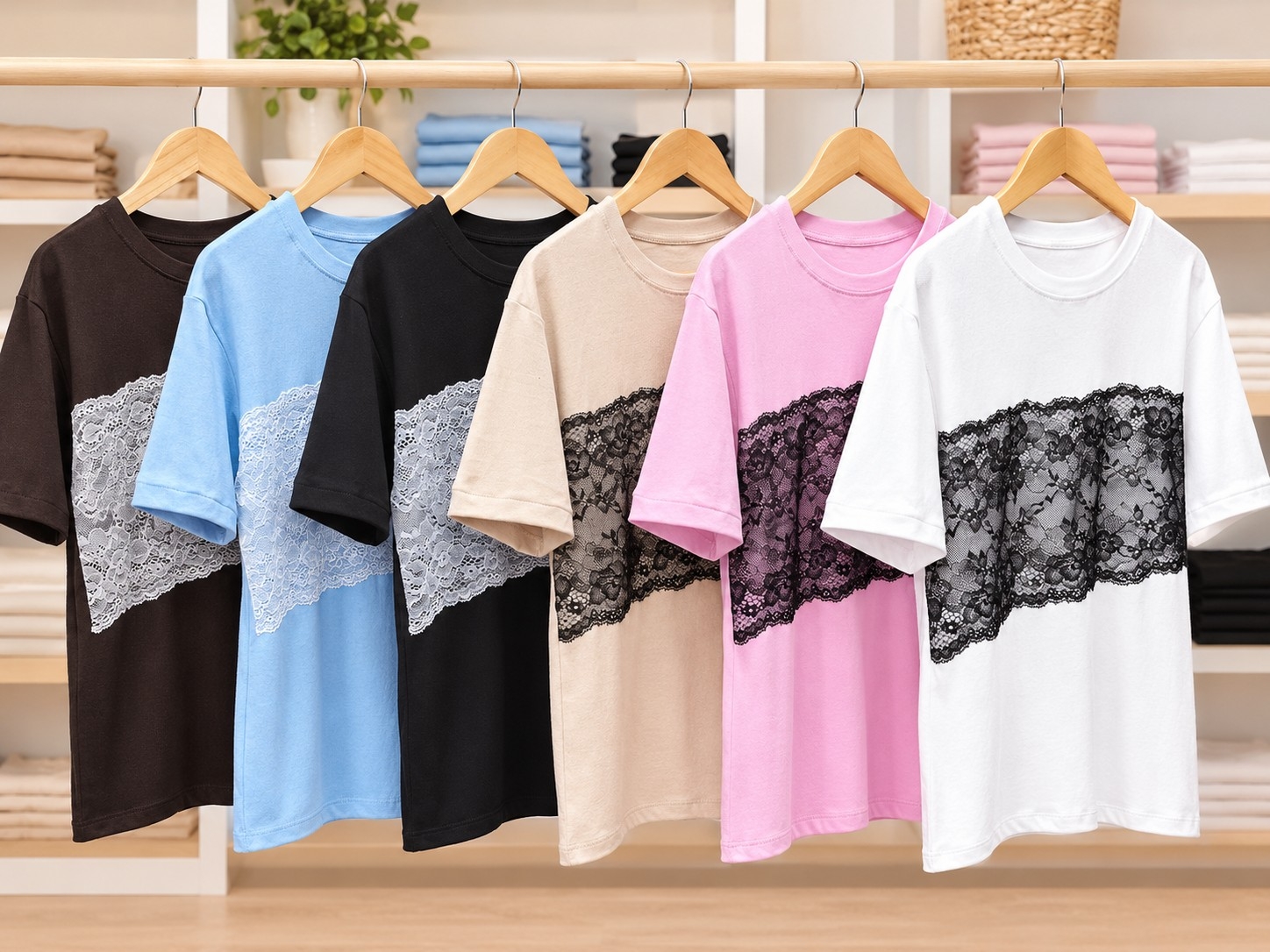 Remeras de Rib Melvin Combinado con Encaje - Imagen 3