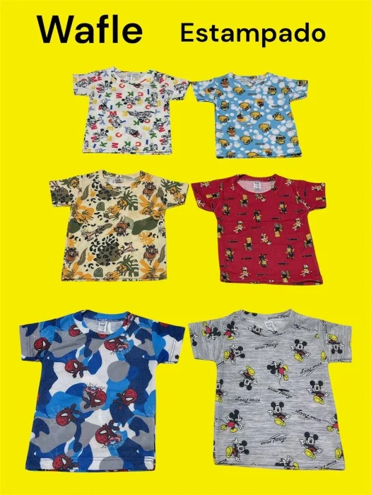 Remera Wafle Estampado