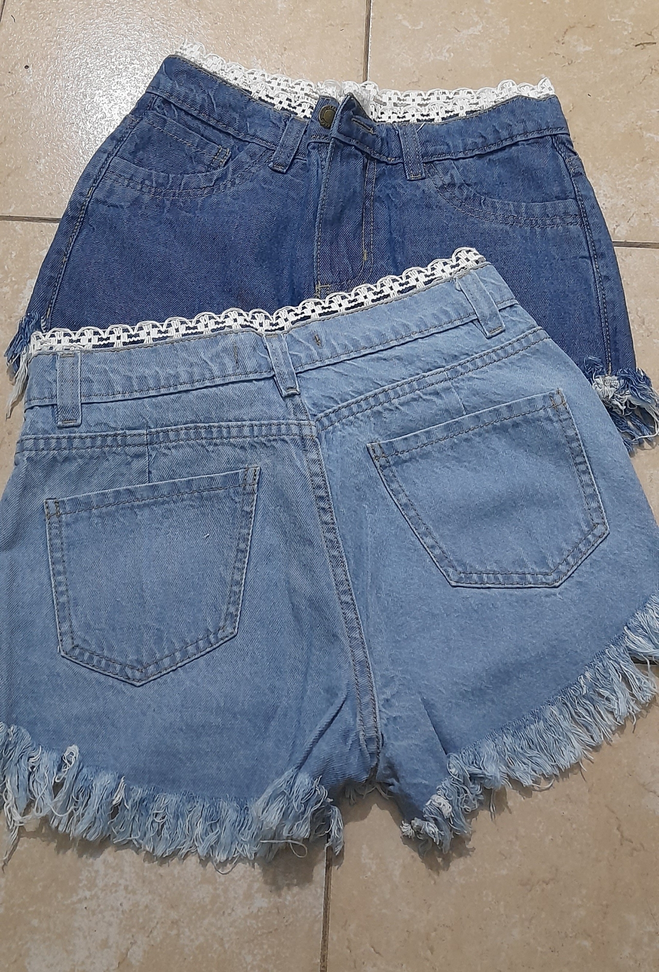 Pollera  Shorts  con Puntillas  Celeste  Rígido Tiro Intermedio Deflecado - Imagen 8