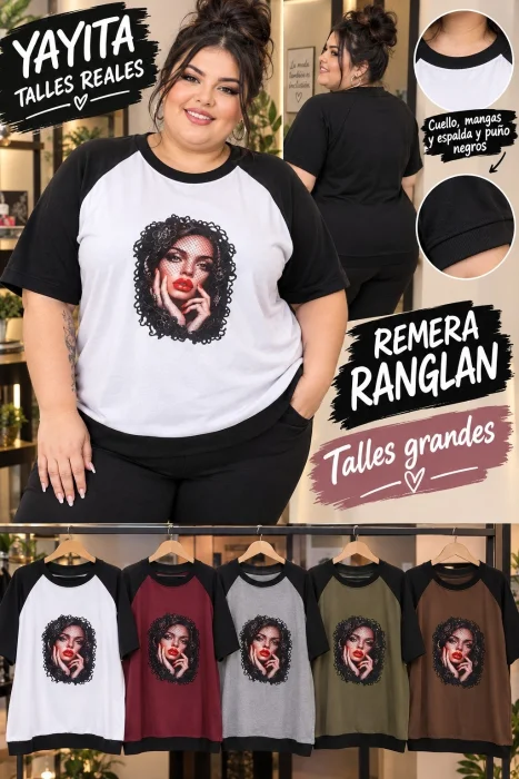 Remera Ranglan Hombro Red  Talle Grande