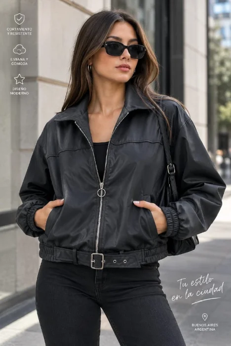 Bomber Cuerina Cinturón