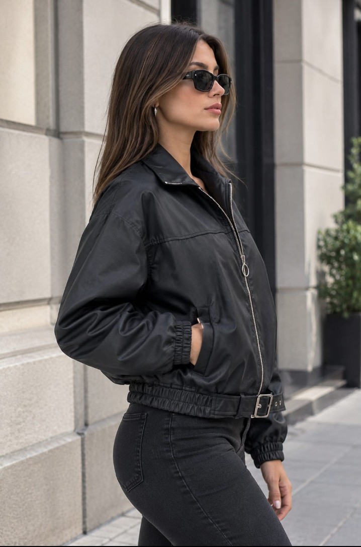 Bomber Cuerina Cinturón - Imagen 3